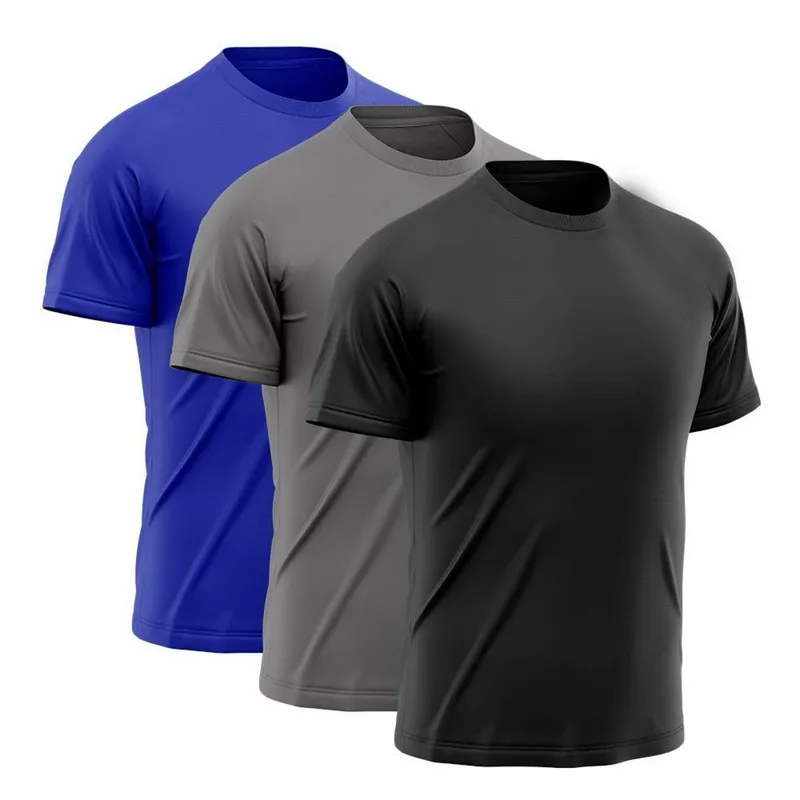 Kit 3 Camisetas Masculina Manga Curta Esporte Fitness Básica Premium Corrida