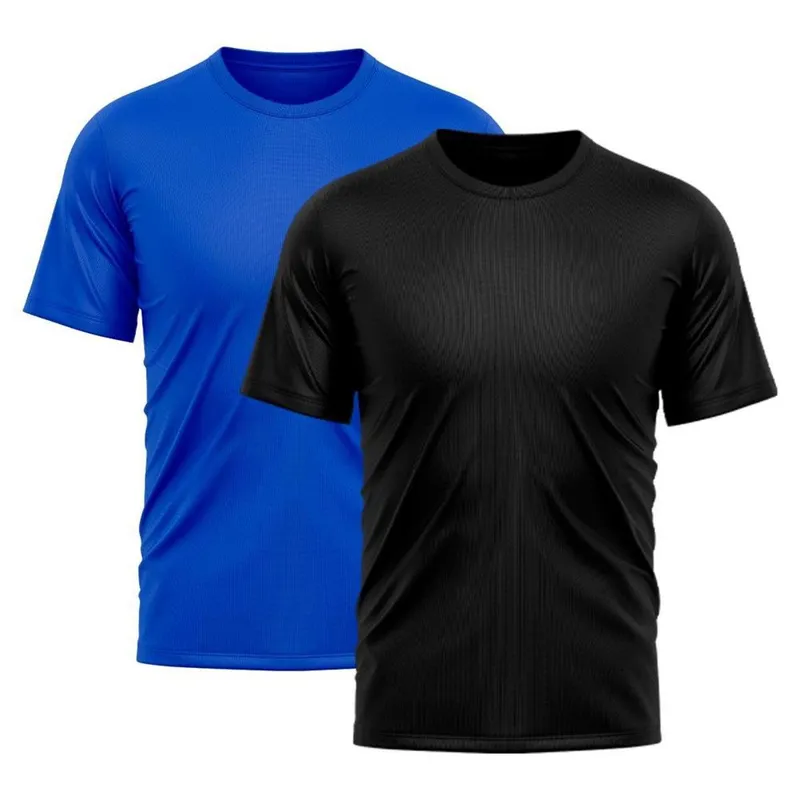 Kit 2 Camiseta Masculina Dry Proteção Solar UV Básica Lisa Treino Academia Camisa Camisetas