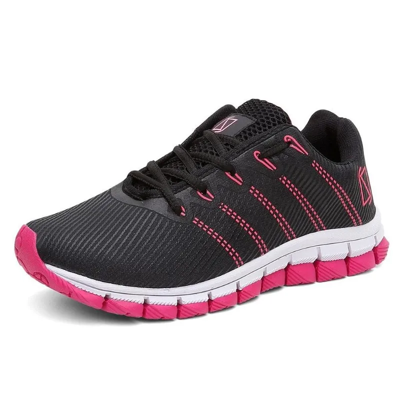 Tenis Feminino Tecido Nylon Cadarço Para Academia Caminhada Corrida Macio Solado EVA Leve