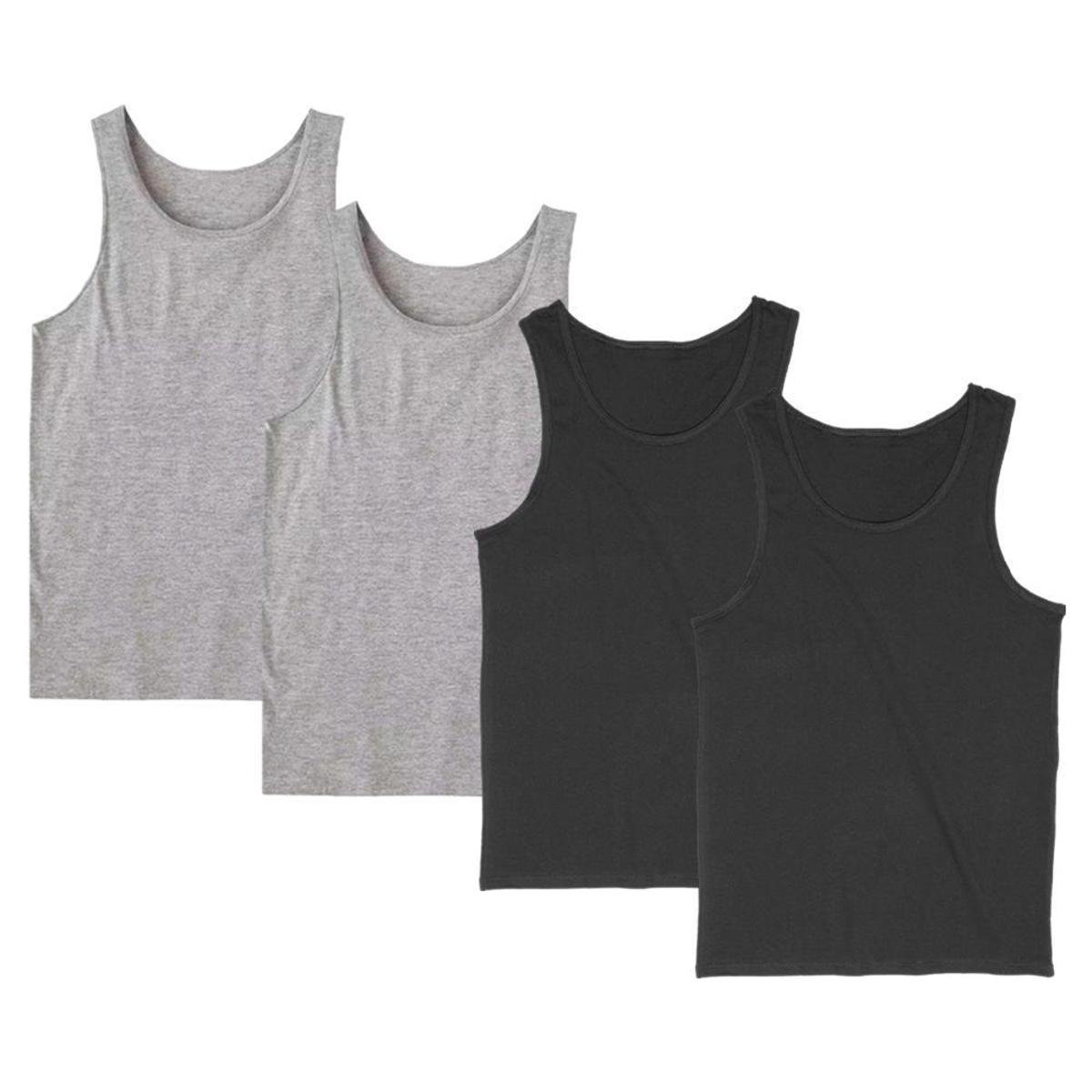 Kit 4 Regata Masculina Camiseta Lisa Básica Algodão Regatas