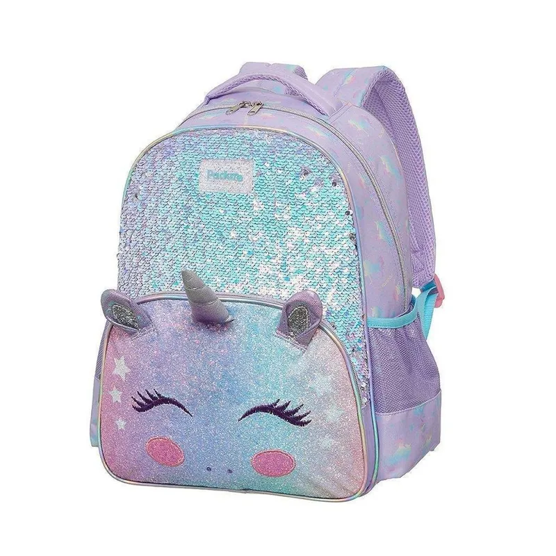 Mochila Escolar Infantil Unicórnio 3D Pompom Packme Amazed