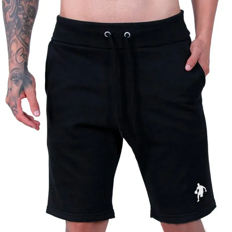 Shorts Moletom Bermuda Masculina Com Bolsos Basquete Esportes