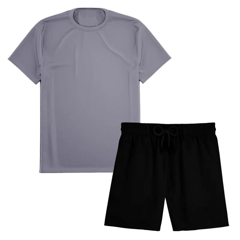 Kit Short Praia Academia Passeio Treino Preto + Camiseta Manga Curta Masculina