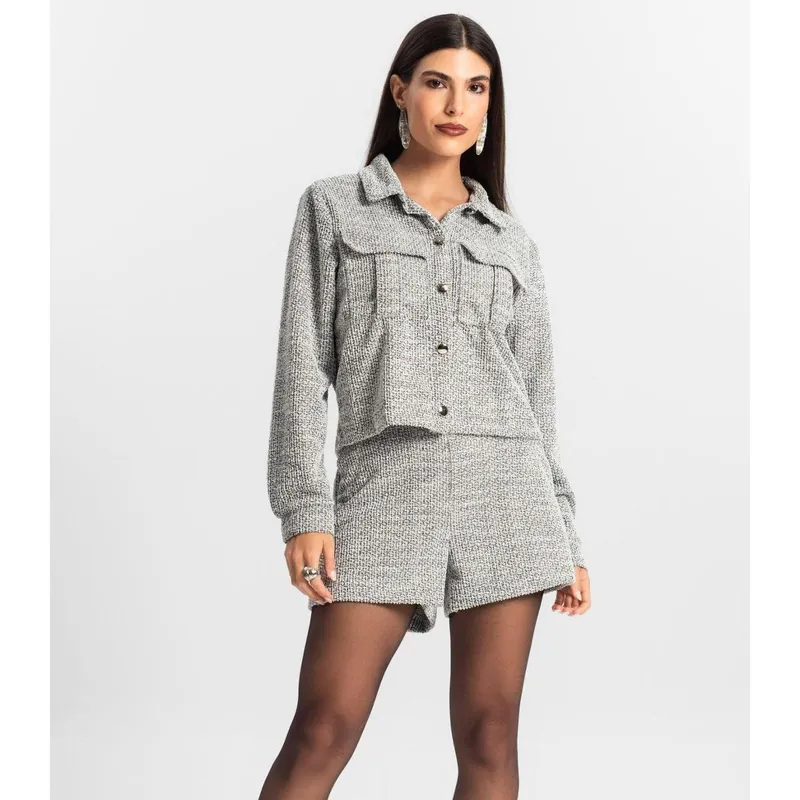 Casaco Feminino De Tweed Shine Endless