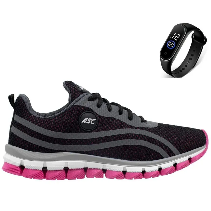Tenis Feminino Treino Academia Esportivo Caminhada Super Leve + Relógio