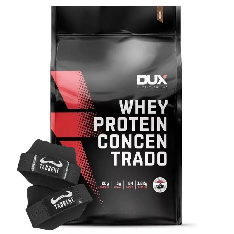 Suplemento Whey Concentrado Cookies 1,8Kg + Luva Taurene - Dux