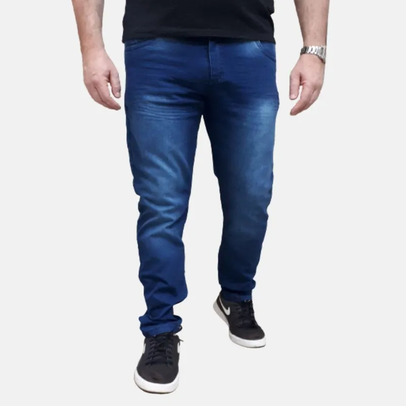 Calça Jeans Masculina Tradicional Elastano Escuro