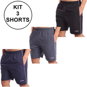 Kit com 3 Shorts Ox Silver Tactel com Elastano
