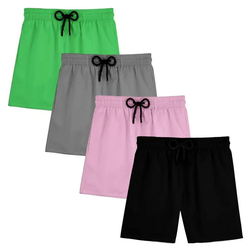 Kit 4 Short Masculino Bermuda Praia Verão Treino Esporte Mauricinho Tactel