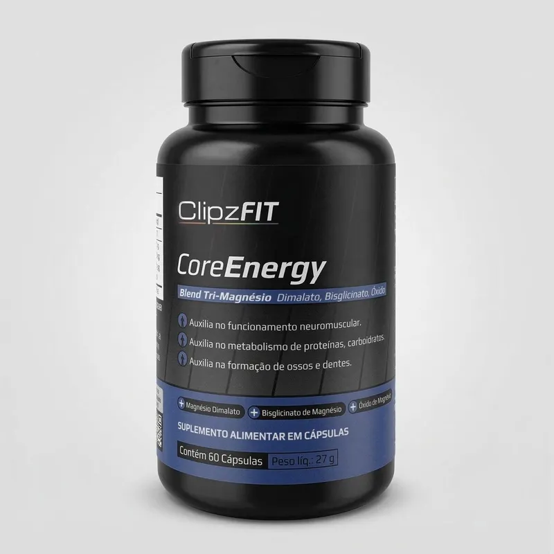 Magnésio 3 em 1 Óxido, Dimalato, Bisglicinato (60 capsulas) ClipzFIT