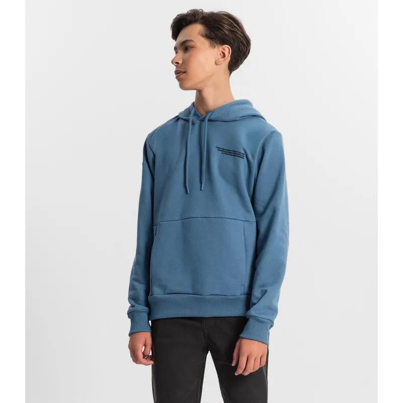 Blusão Juvenil Masculino Com Capuz Minty Azul
