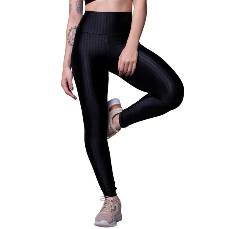 Calça Legging New Zig 3D Vekyo Cós Alto Academia Treino Fitness Cor:;Tamanho:GG;Gênero:Feminino