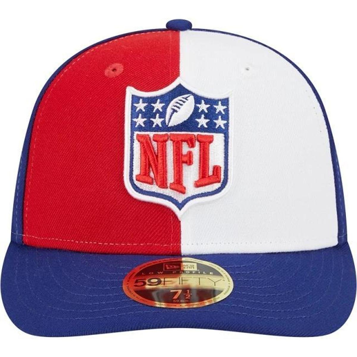 BONÉ NEW ERA 5950 NFL LOW PROFILE SIDELINE BRANCO AZUL VERMELHO
