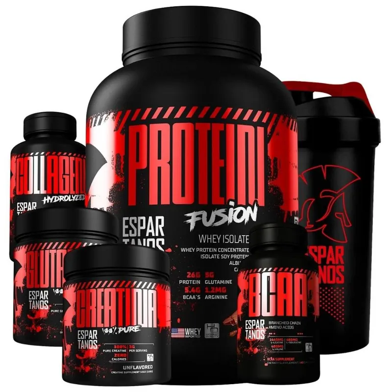 Whey Protein + Bcaa + Creatina + Glutamina + Colágeno + Copo