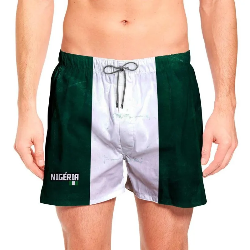 Short Masculino Nigéria Bandeira Copa Treino Academia Praia