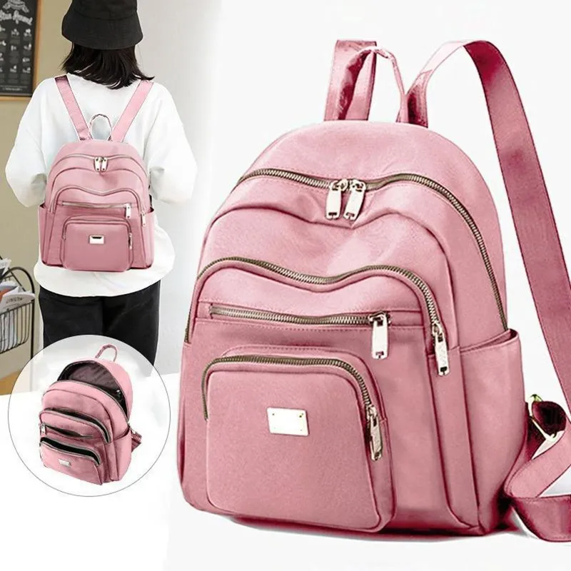 Mochila Feminina Nylon Estilosa Impermeavel Media