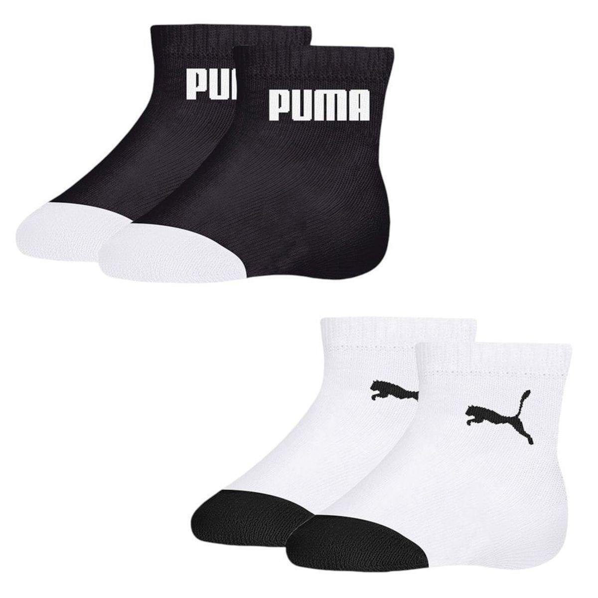 Kit 2 Pares de Meias Puma Bebê Cano Baixo - Branco 21-24