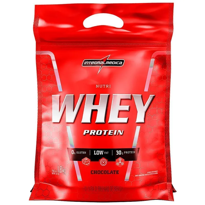 Nutri whey Protein Para Ganho de Peso Chocolate 1,8Kg Refil - Integralmedica