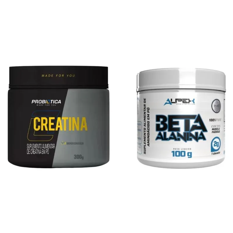 Kit Creatina Probiótica 300g + Beta Alanina Alpex 100g