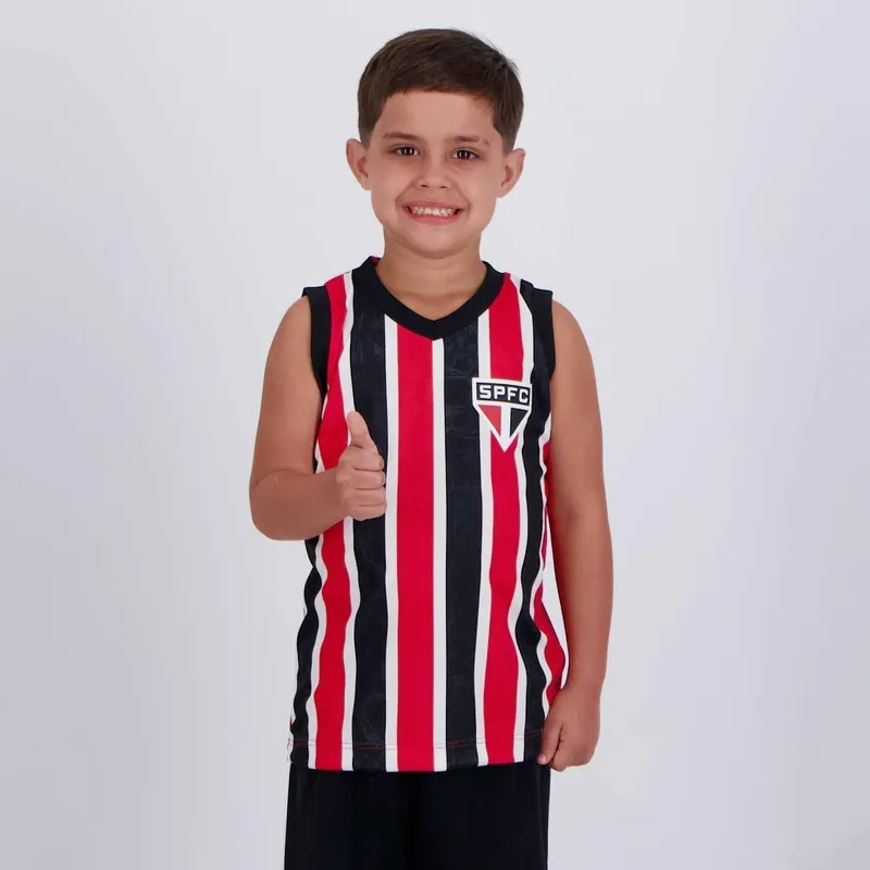 Regata São Paulo Ventre Infantil Vermelha