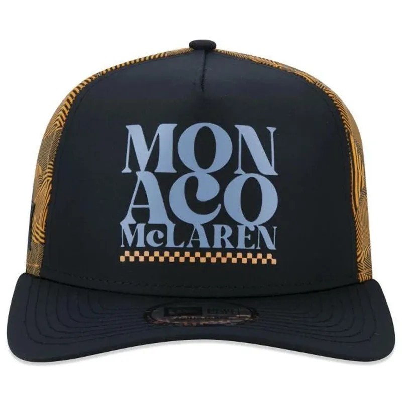 BONÉ NEW ERA 940 OFICIAL MCLAREN F1 TEAM MÔNACO NEP22BON020 PRETO LARANJA