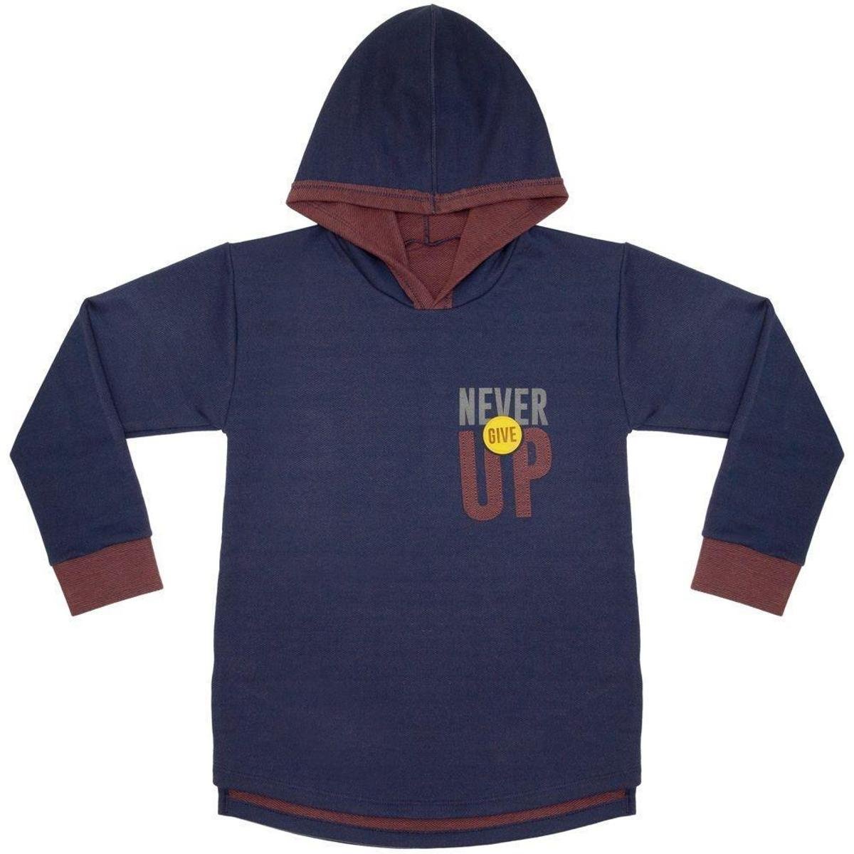 Blusão Juvenil Look Jeans Longline Moletinho Azul - UNICA - 16