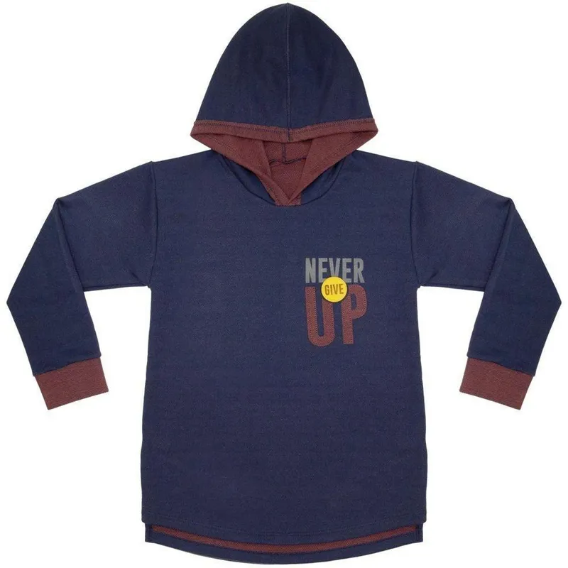 Blusão Juvenil Look Jeans Longline Moletinho Azul - UNICA - 16