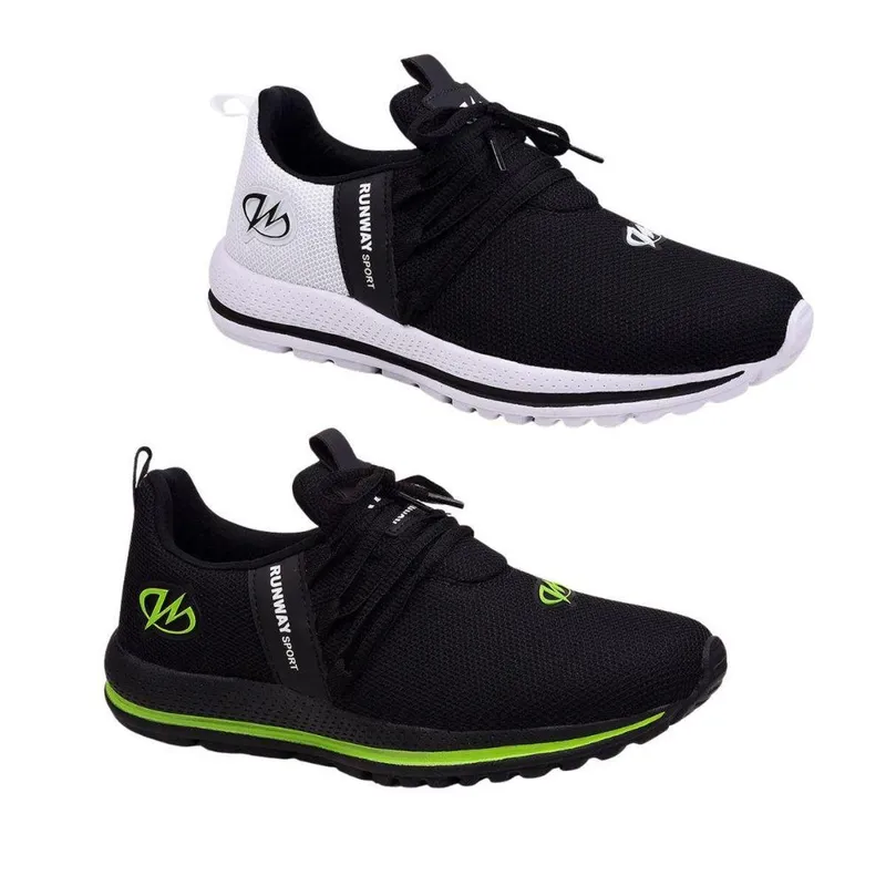 Kit 2 Pares Tênis Esportivo Academia Runway Running Masculino