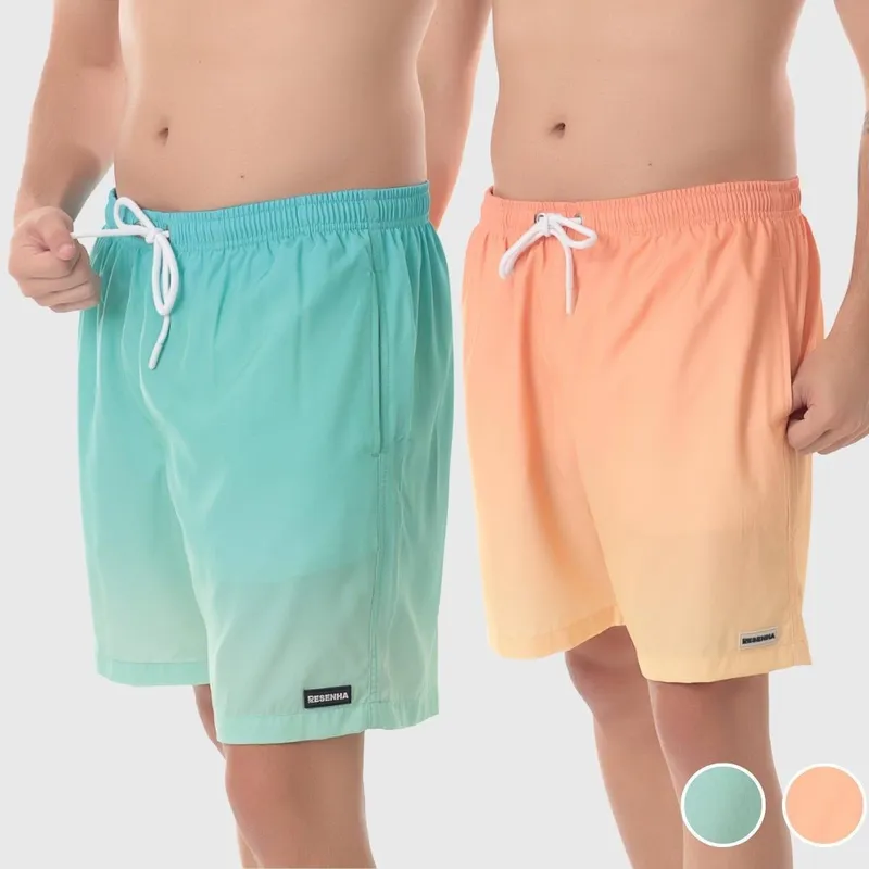 Kit 2 Shorts Masculino Verão Resenha Sport Leve Casual Praia Fitness Premium
