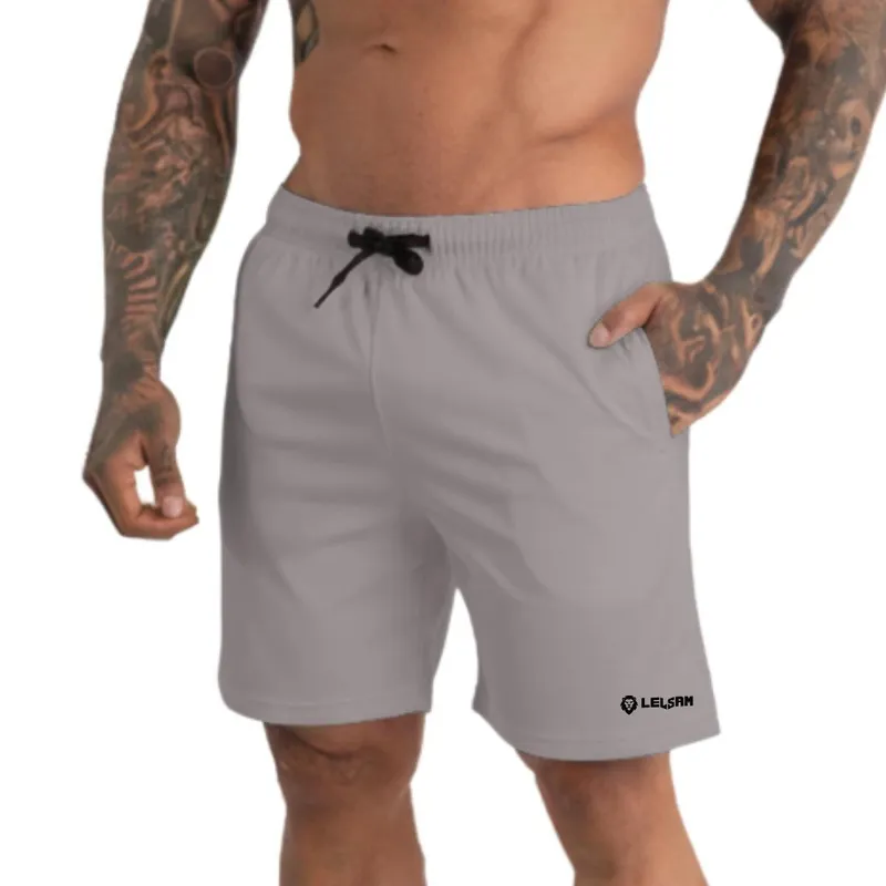 Bermuda Tactel Masculina Academia Leve Bolso Zíper Cordão