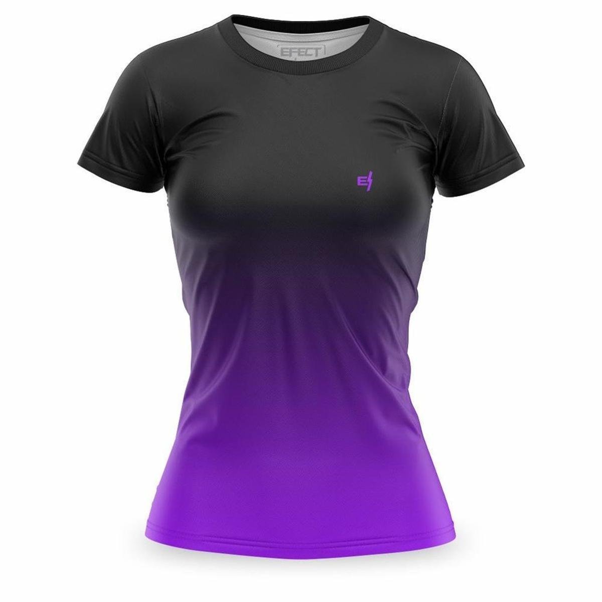Camiseta Feminina Academia Estampa Degradê Gola Redonda