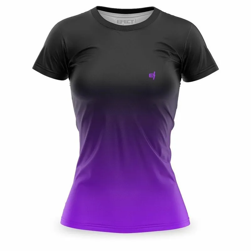Camiseta Feminina Academia Estampa Degradê Gola Redonda