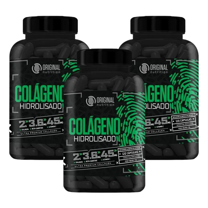 Combo 3x Colágeno Hidrolisado 120 Cáps - Original Nutrition
