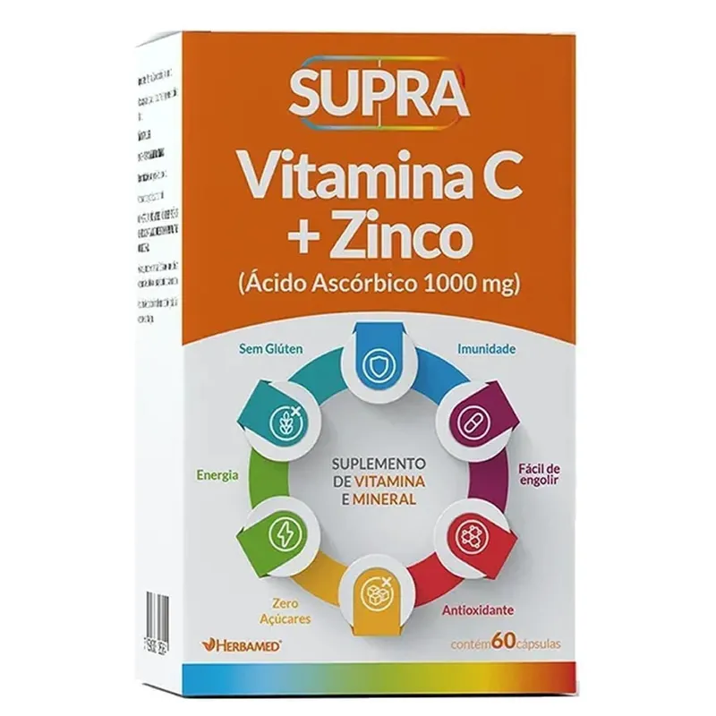 Supra Vitamina C + Zinco 60 Cápsulas Herbamed
