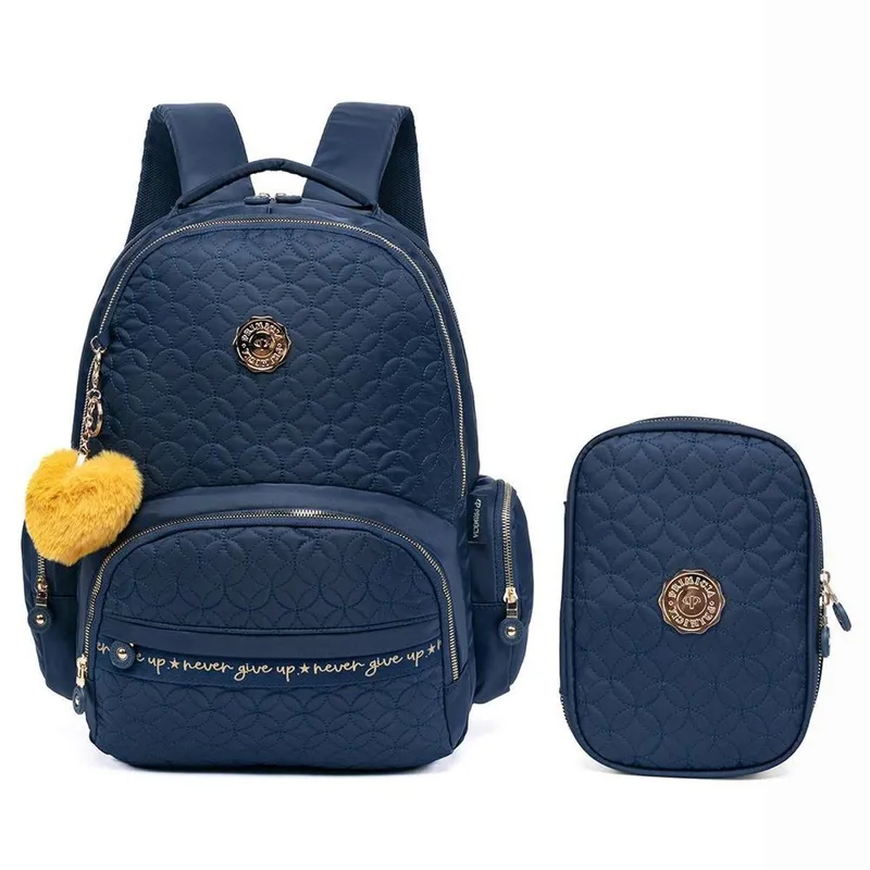 Kit Mochila Estojo Escolar Juvenil Espaçosa Moderna Primicia