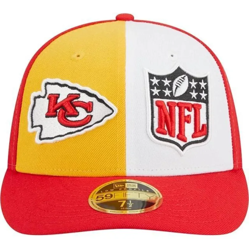BONÉ NEW ERA 5950 KANSAS CITY CHIEFS LOW PROFILE SIDELINE BRANCO VERMELHO AMARELO