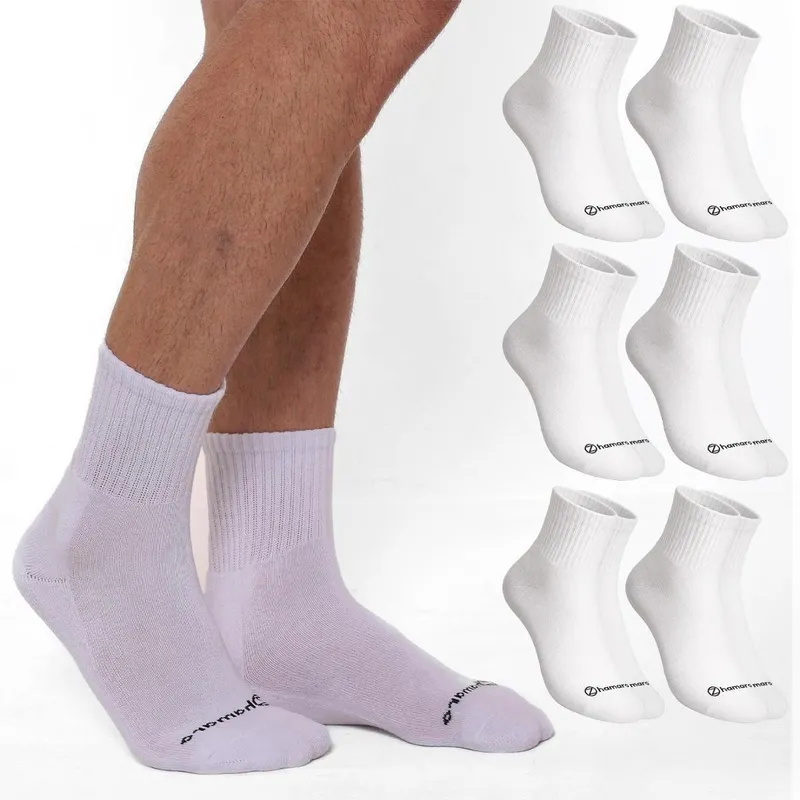 Kit 6 Pares Meias Zhamaro Cano Médio Algodão Atoalhada Masculina Feminina Confortável Grossa