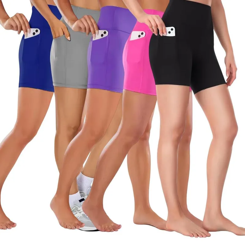 KIT 5 SHORTS Bermuda Leg Legging LISO com BOLSO Suplex Reforçado Fitness Academia Yoga 1056