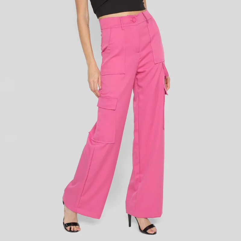 Calça Cargo Road Mel Cintura Alta Feminina
