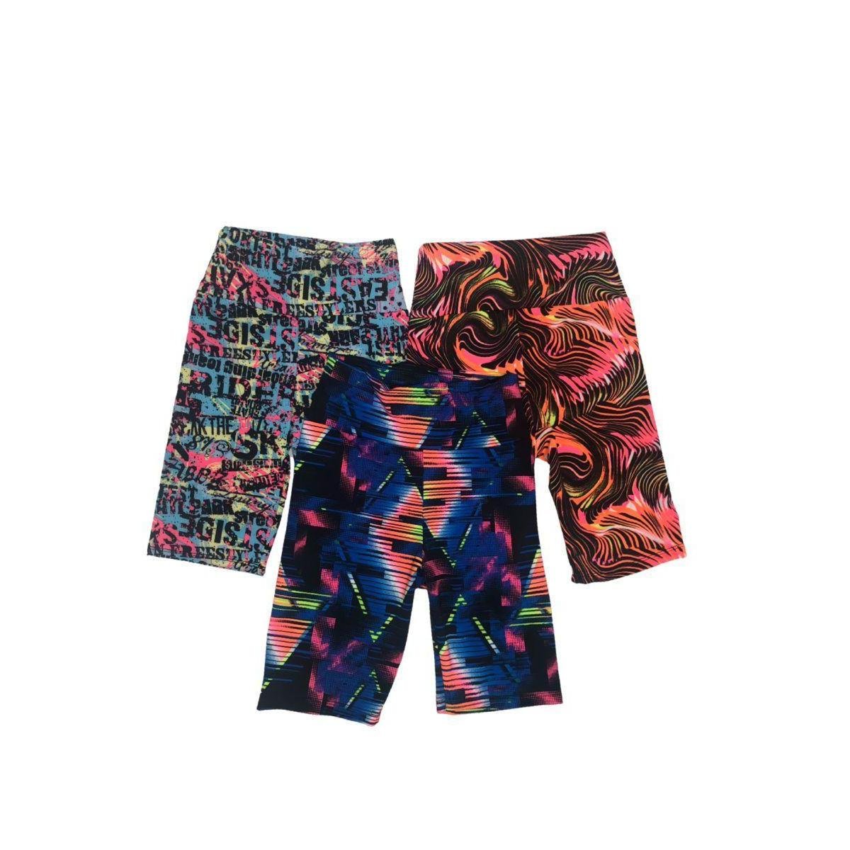 Kit Com 3 Shorts Longo Academia Estampas Variadas