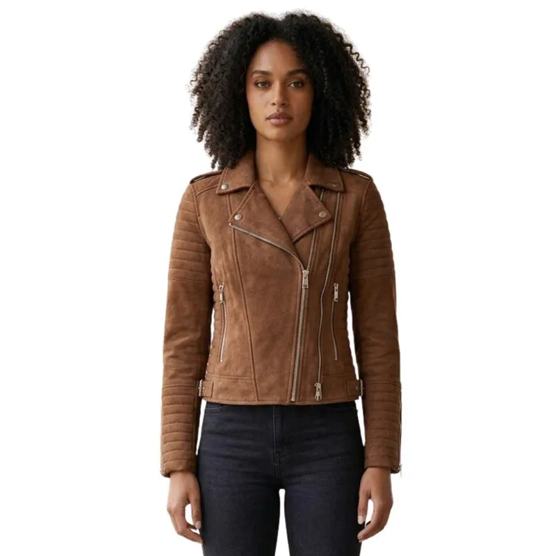 Jaqueta Biker em Suede Peluciada
