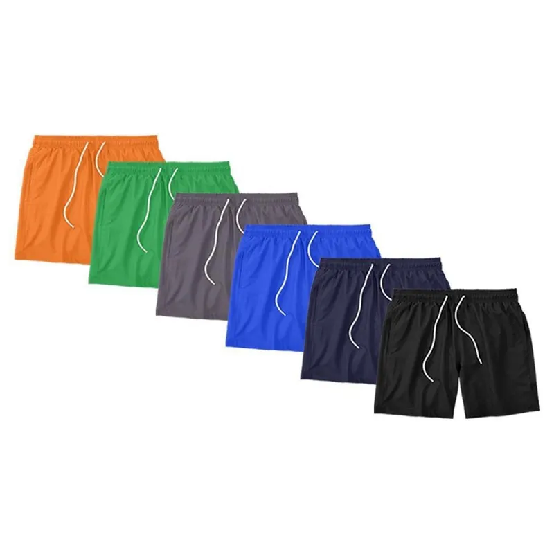 Kit 6 Shorts Masculino Liso Básico Bermuda Tactel Água Praia Treino Academia Corrida