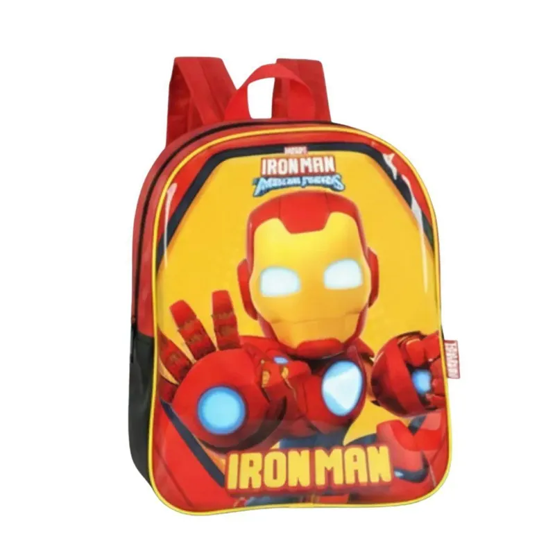 Mochila Costas Homem De Ferro Creche Infantil Escolar Luxcel