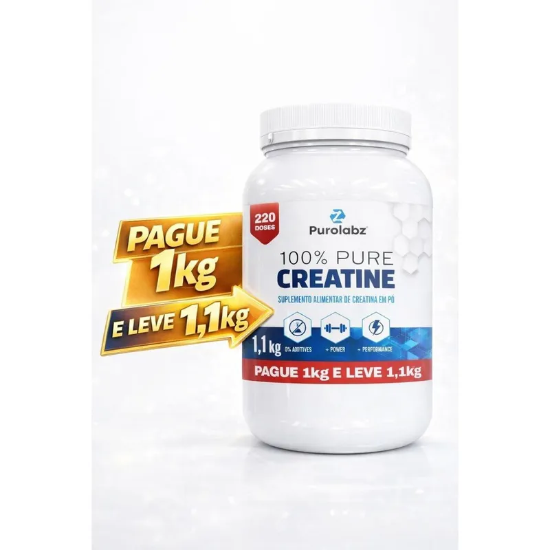 Creatina Monohidratada (1,1kg) Purolabz – Força, Energia e Alta Performance