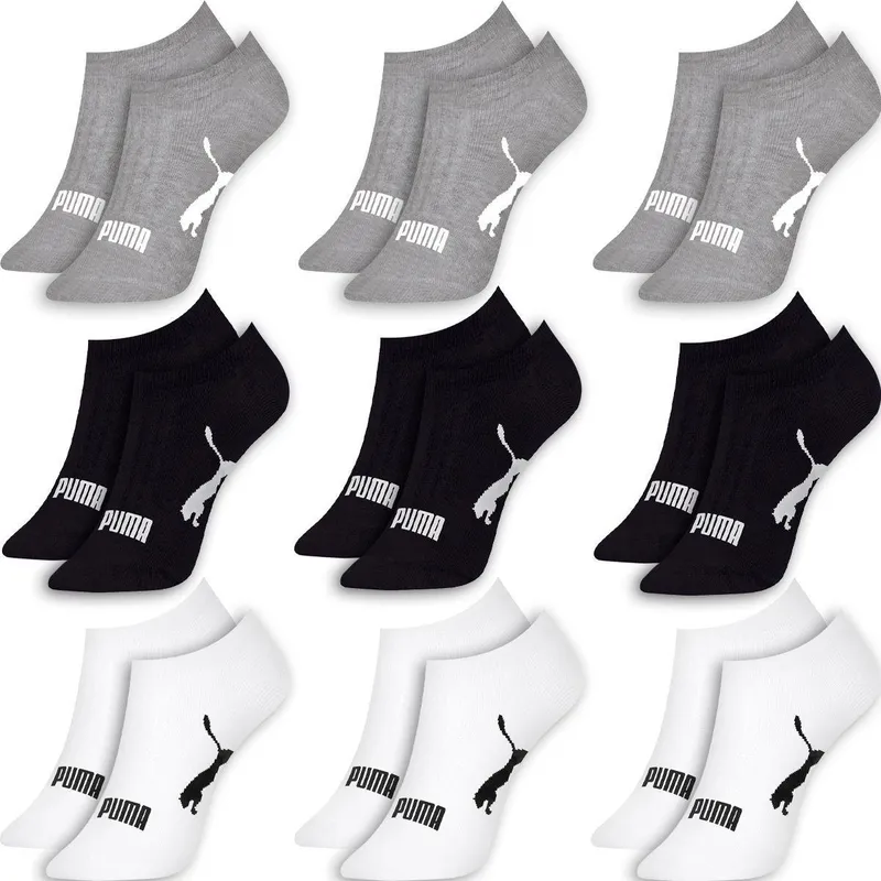 Kit 9 Pares Meias Puma Sapatilha Algodão Cano Baixo Meia Soquete Adulto Masculino Feminino Original