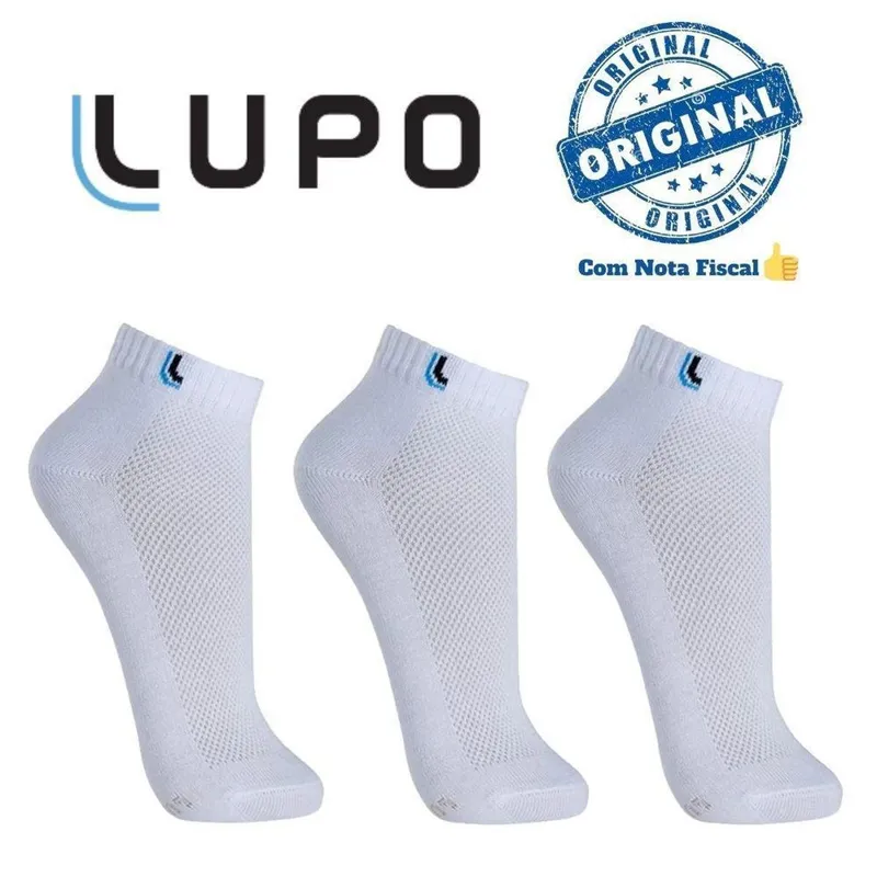 Kit Lupo Cano Curto Sport Algodão 33 A 44 3 Pares De Meias