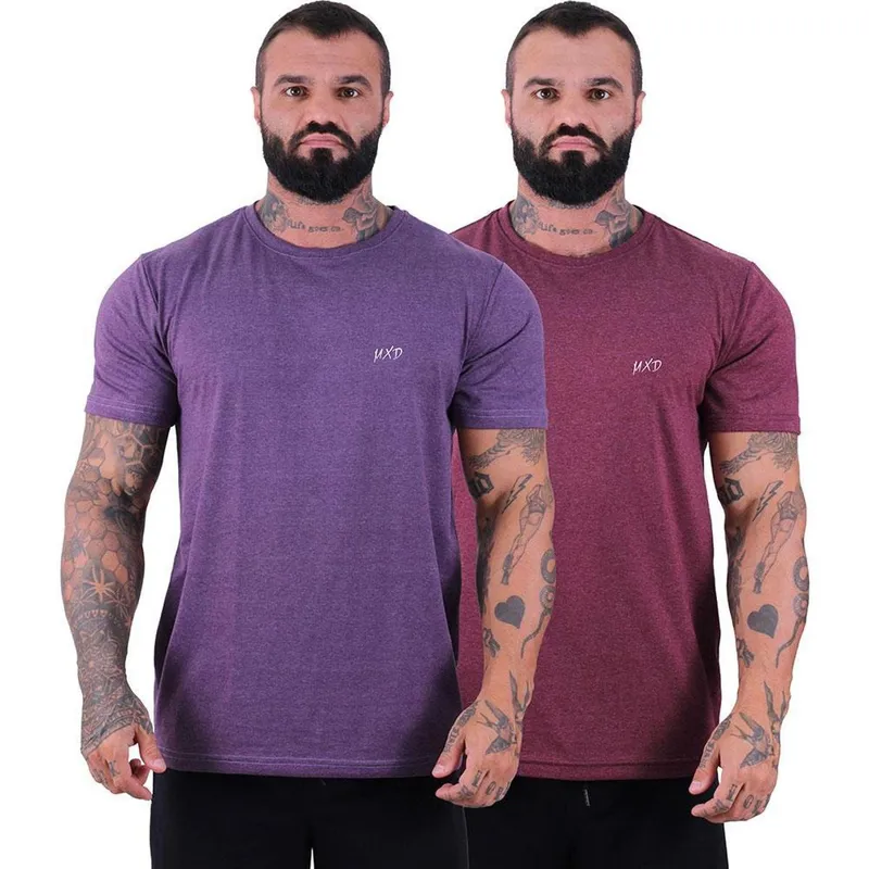 Kit 2 Camiseta Tradicional Masculina Estilo Básico Grife MXD Cor:;Tamanho:GG;Gênero:Masculino