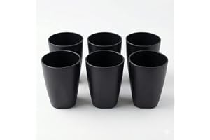 Kit Com 6 Copos Plásticos 330ml Reutilizável Escola Creches(Preto)