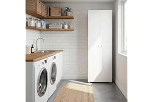 Bartira New Clean Armário Multiuso 2 Portas MDP Branco com 3 Prateleiras, 167x53,3x30,5cm