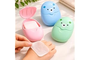 Sabonete em Folhas Portátil com 50 Unidades, Case Ursinho Compacto, Ideal para Viagens, Passeios e Higiene Diária Prática – Q